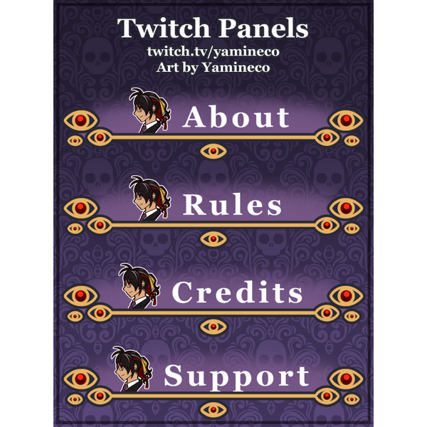 Twitch panels for Yamineco